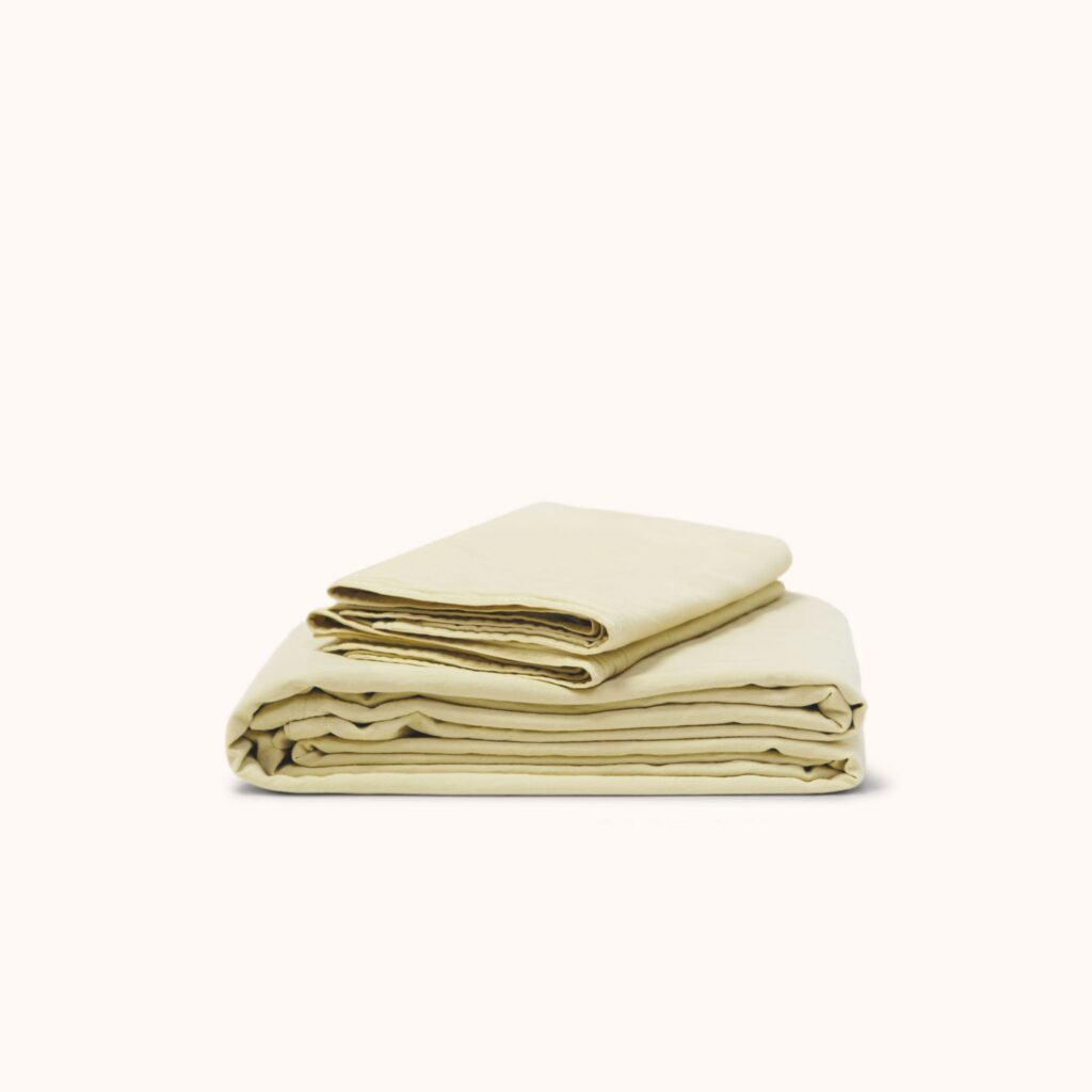 LÃmon Organic Cotton Matte Sateen Twin Sheet Set