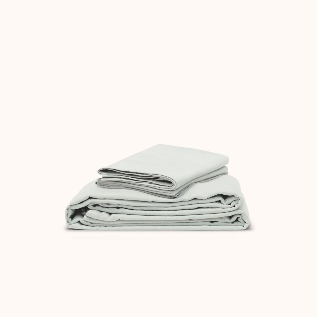 Mist Organic Cotton Matte Sateen Twin Sheet Set