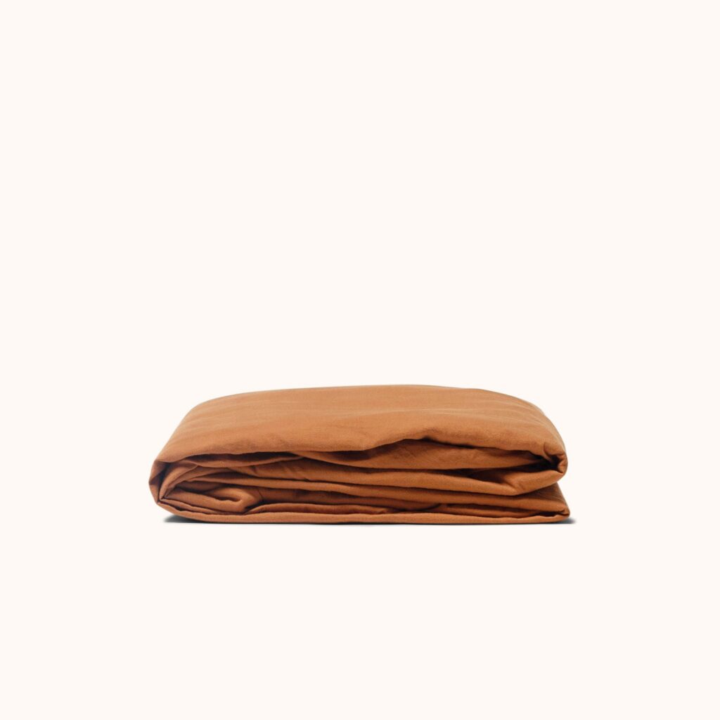 Terracotta Organic Cotton Matte Sateen Twin Fitted Sheet