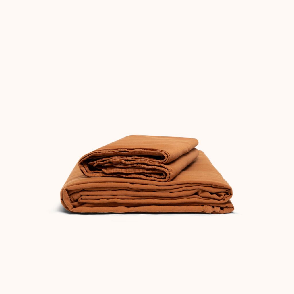 Terracotta Organic Cotton Matte Sateen Twin Sheet Set