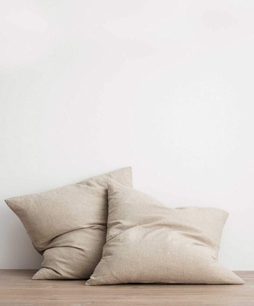 Classic Washed Linen Pillowcase Pair in Natural