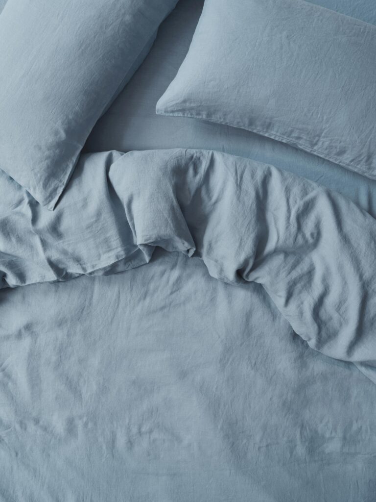 Dusk Blue Linen Duvet Cover Collection