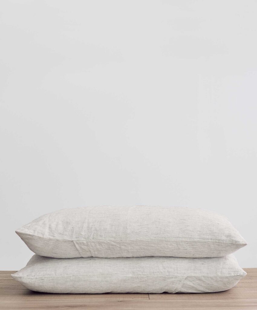 Striped Linen Pillowcase Pair in Pinstripe