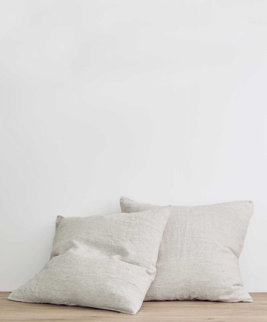 Classic Striped Linen Pillowcase Pair in Pinstripe