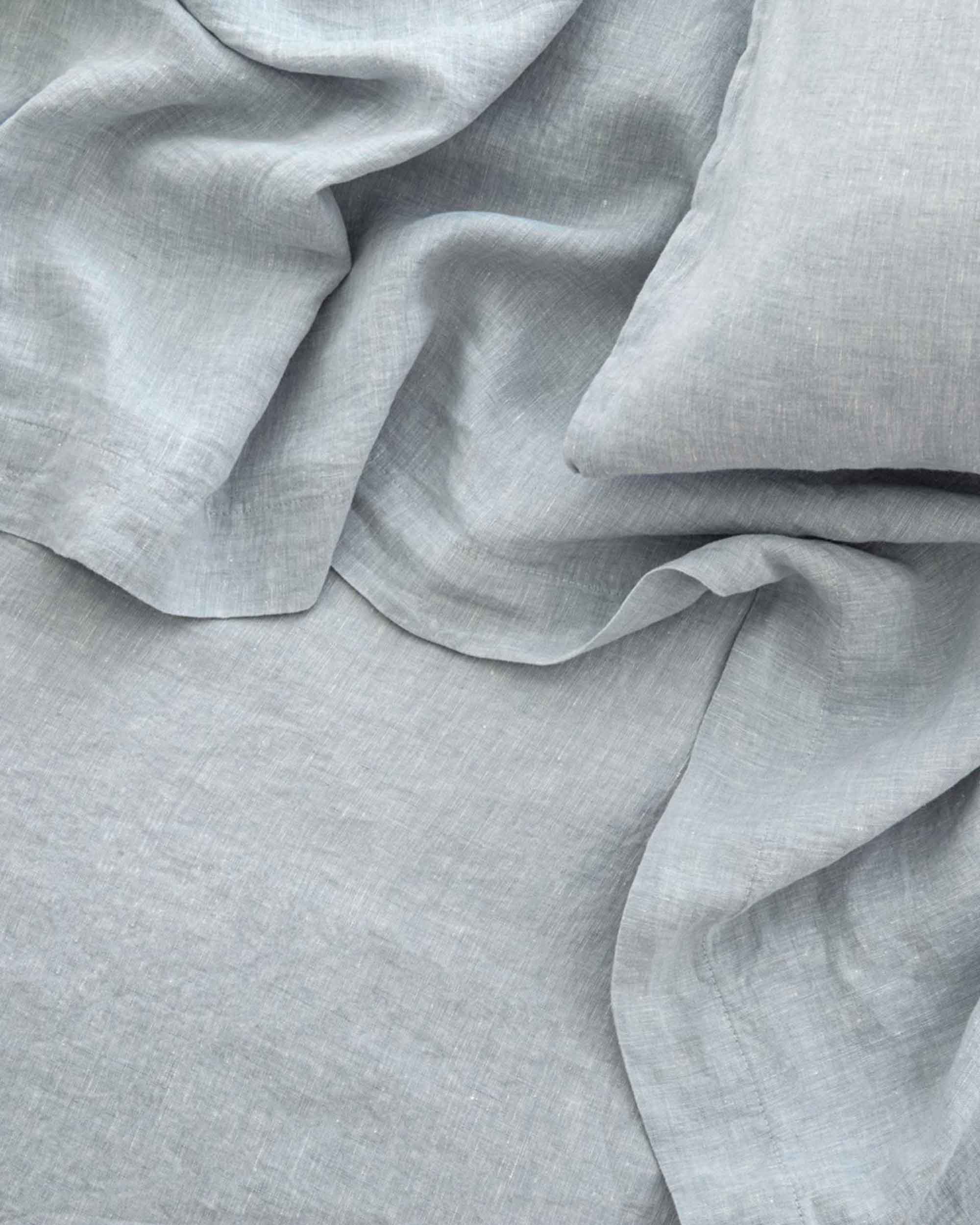 Washed Linen Pillowcase Pair in Sky - Image 4
