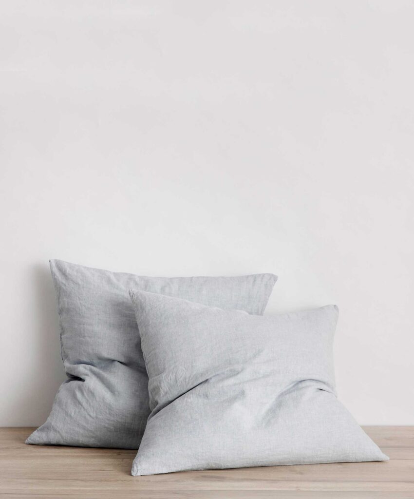 Classic Washed Linen Pillowcase Pair in Sky