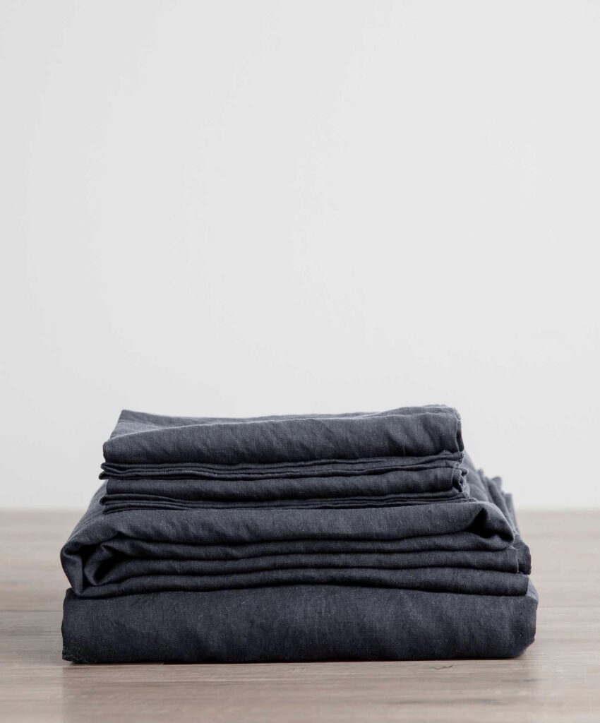 Washed Linen Complete Sheet Set in Slate