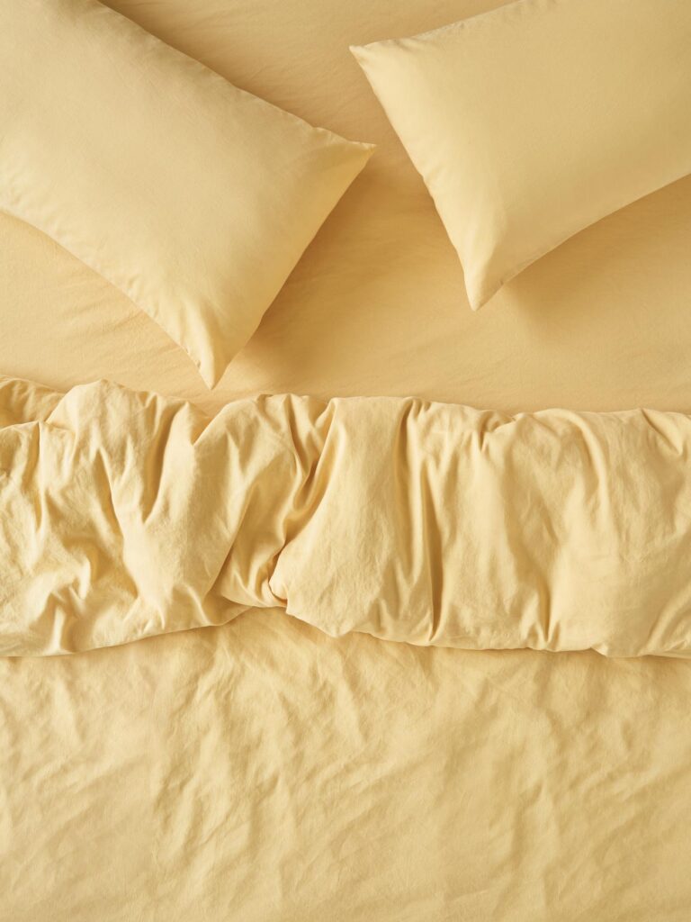 Butter Yellow Linen Blend Duvet Cover