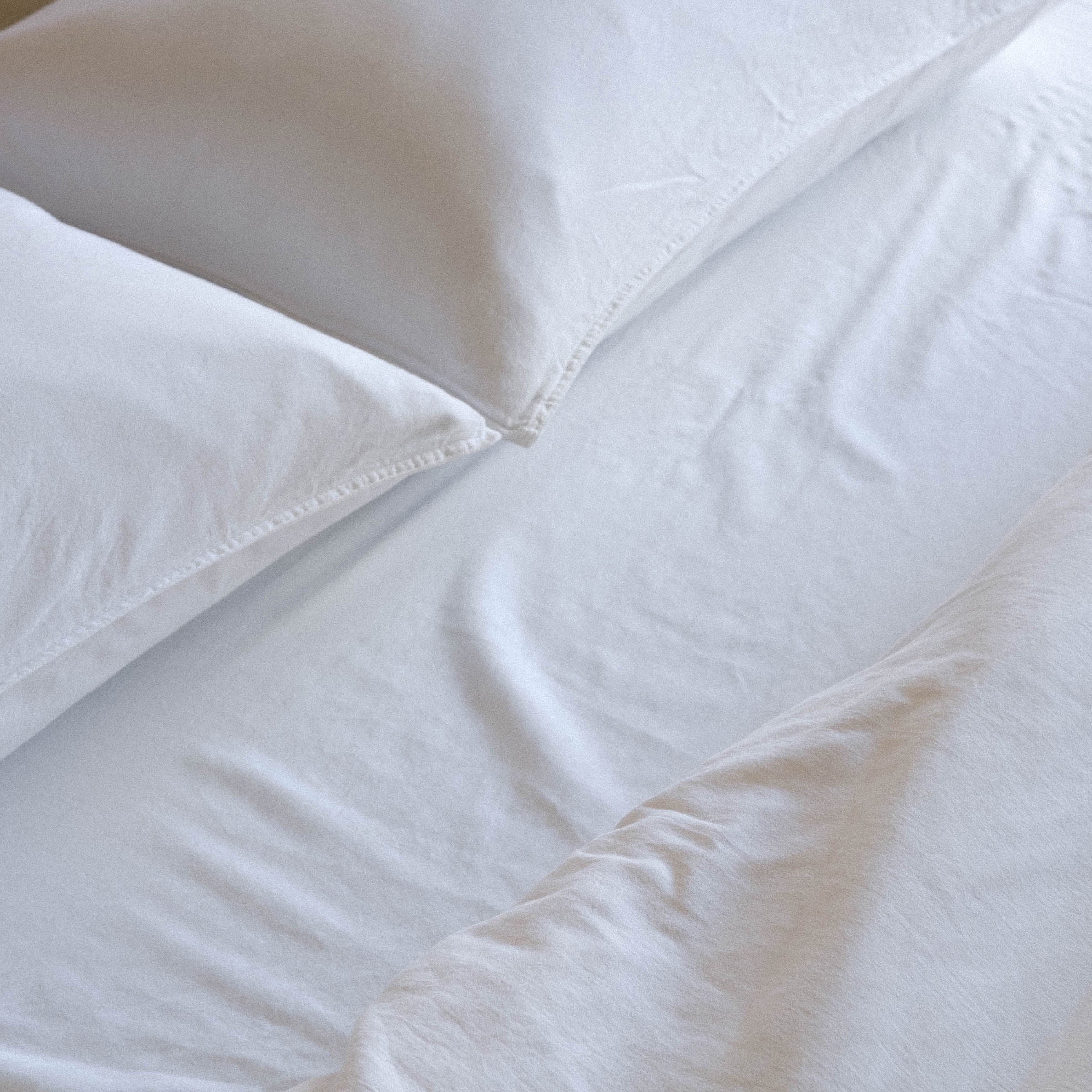 White Organic Cotton Matte Sateen Twin Sheet Set