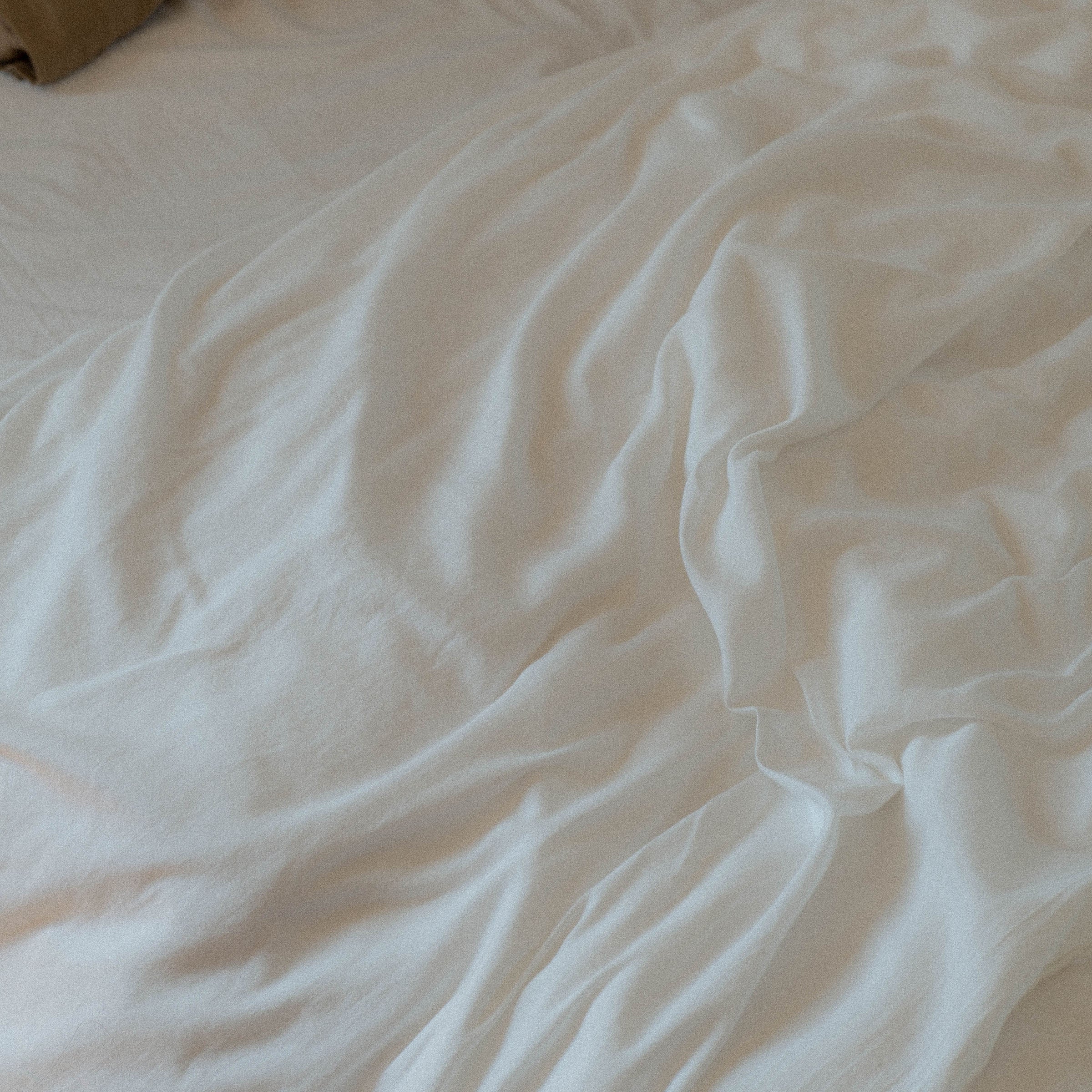 White Organic Cotton Matte Sateen Twin Sheet Set