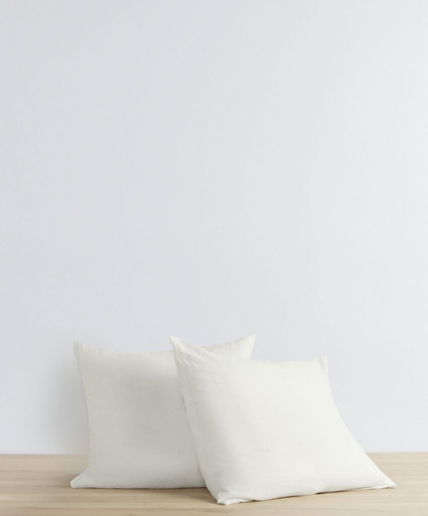 Classic Washed Linen Pillowcase Pair in Ivory