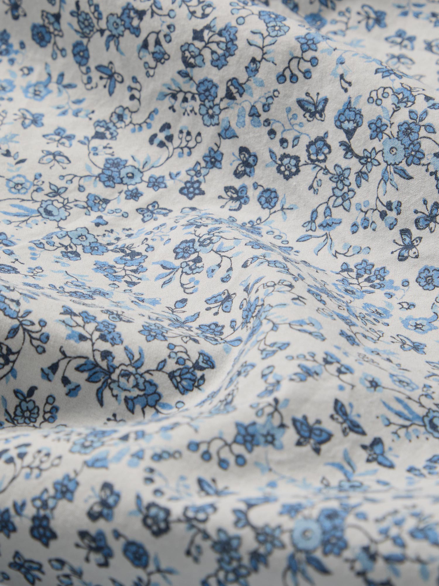 Blue Floral Cotton Duvet Cover - Image 3