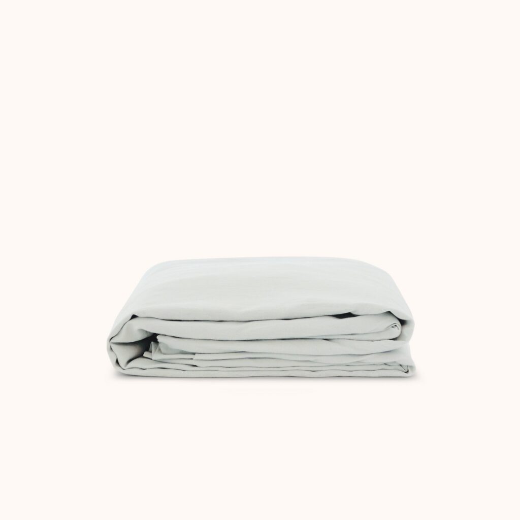 Mist Organic Cotton Matte Sateen Twin Fitted Sheet
