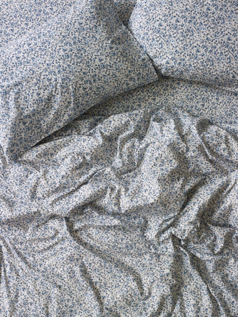 Blue Floral Cotton Duvet Cover