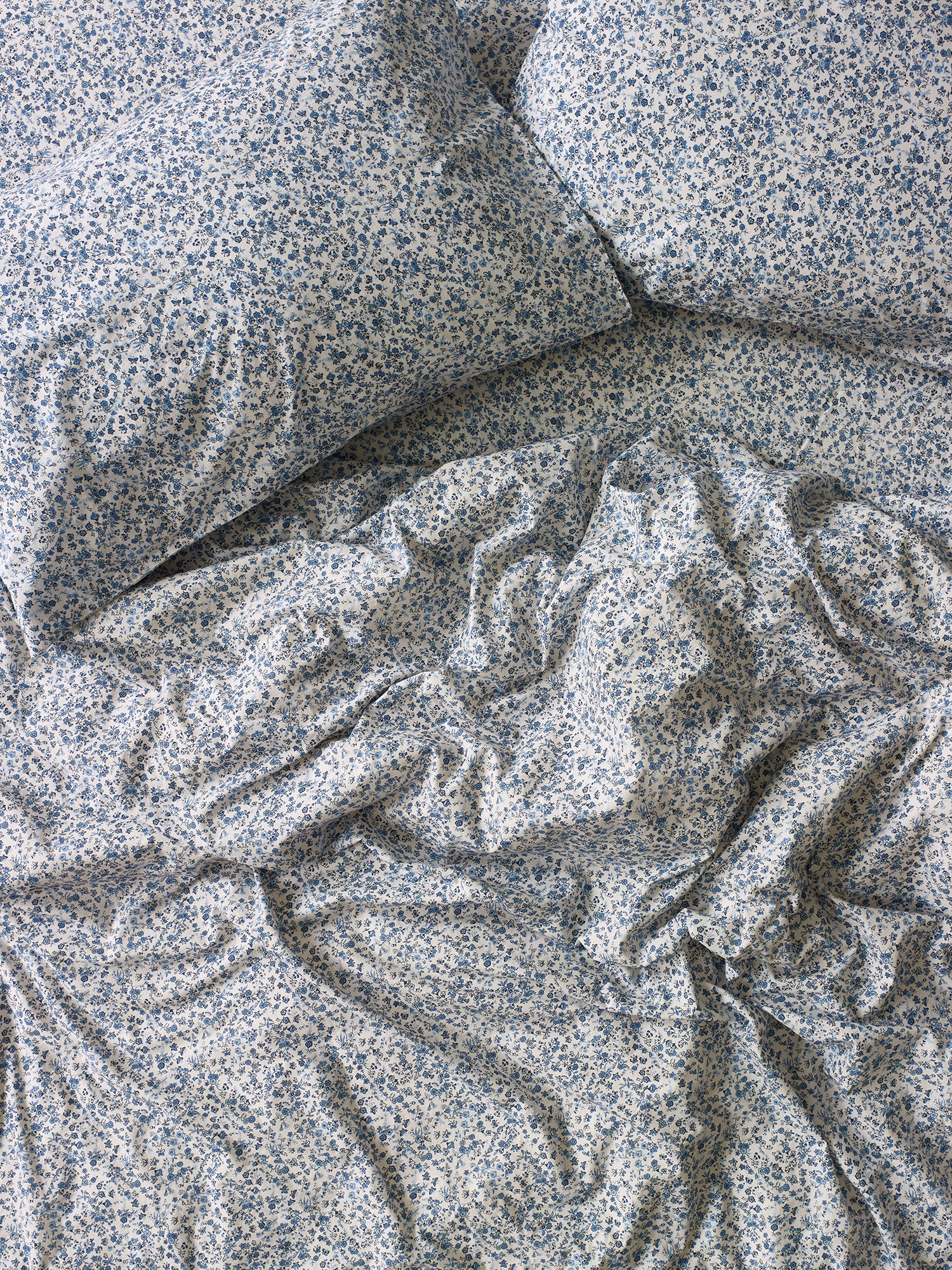 Blue Floral Cotton Duvet Cover