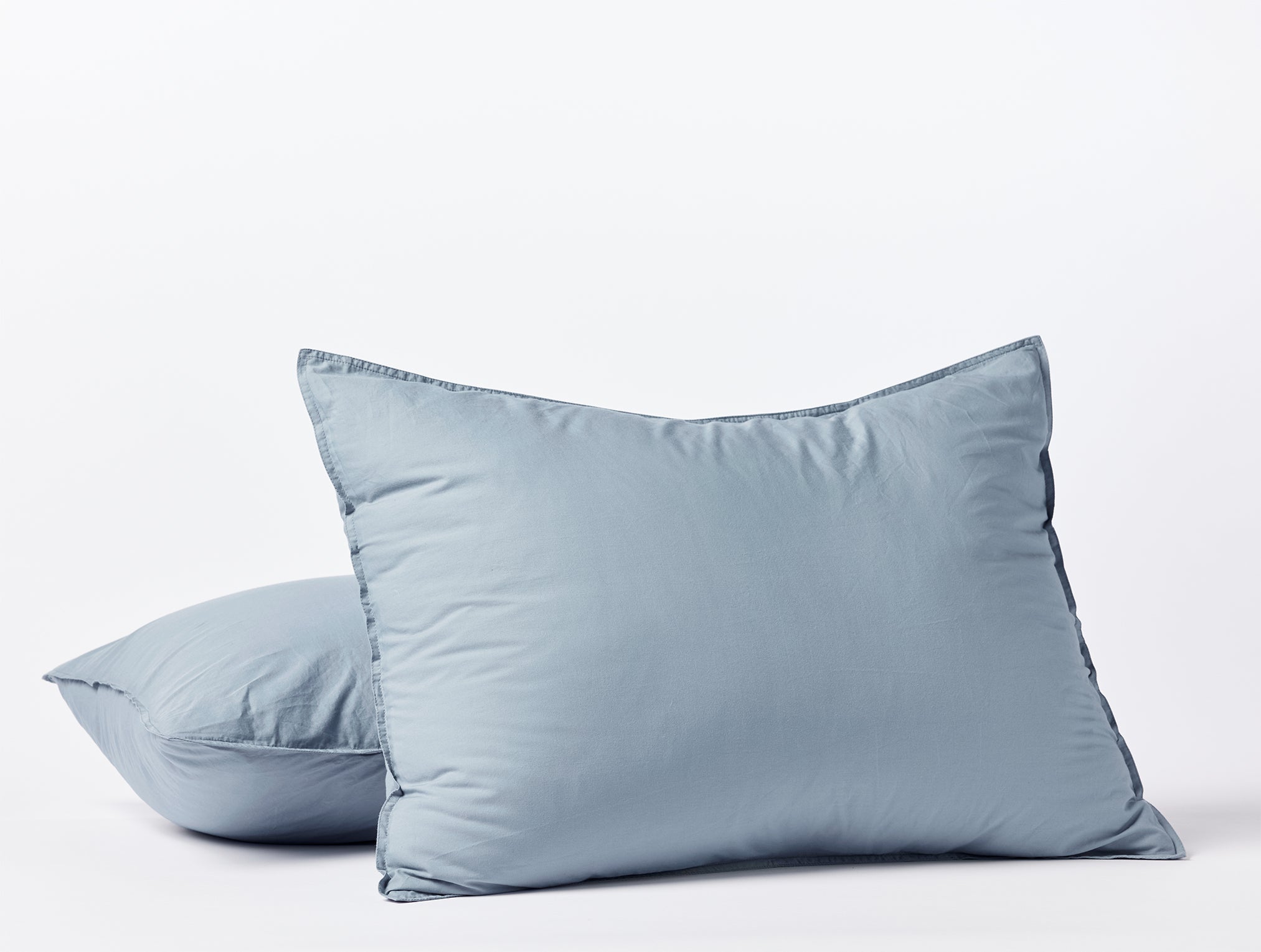 Steel Blue Crinkled Percale Pillow Sham for Everyday Comfort