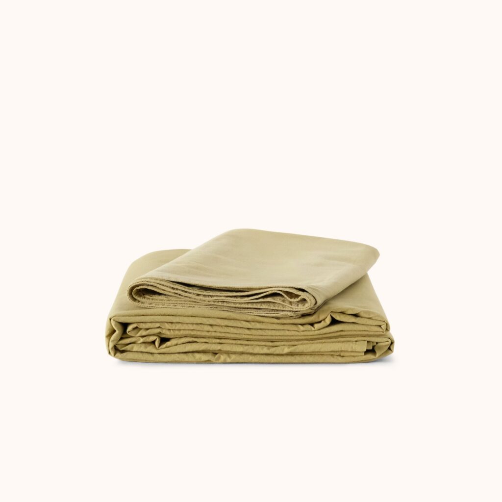 Pale Olive Organic Cotton Percale Sheet Set
