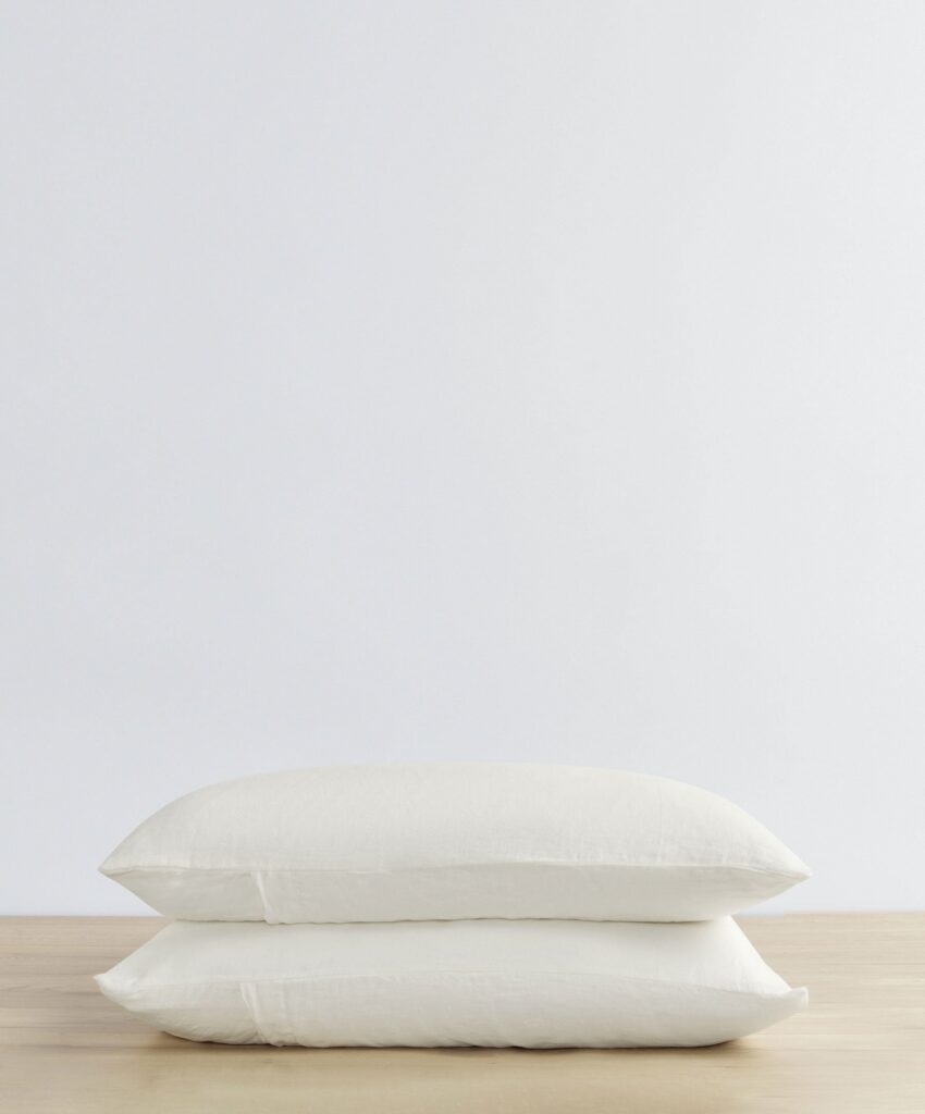 Washed Linen Pillowcase Pair in Ivory
