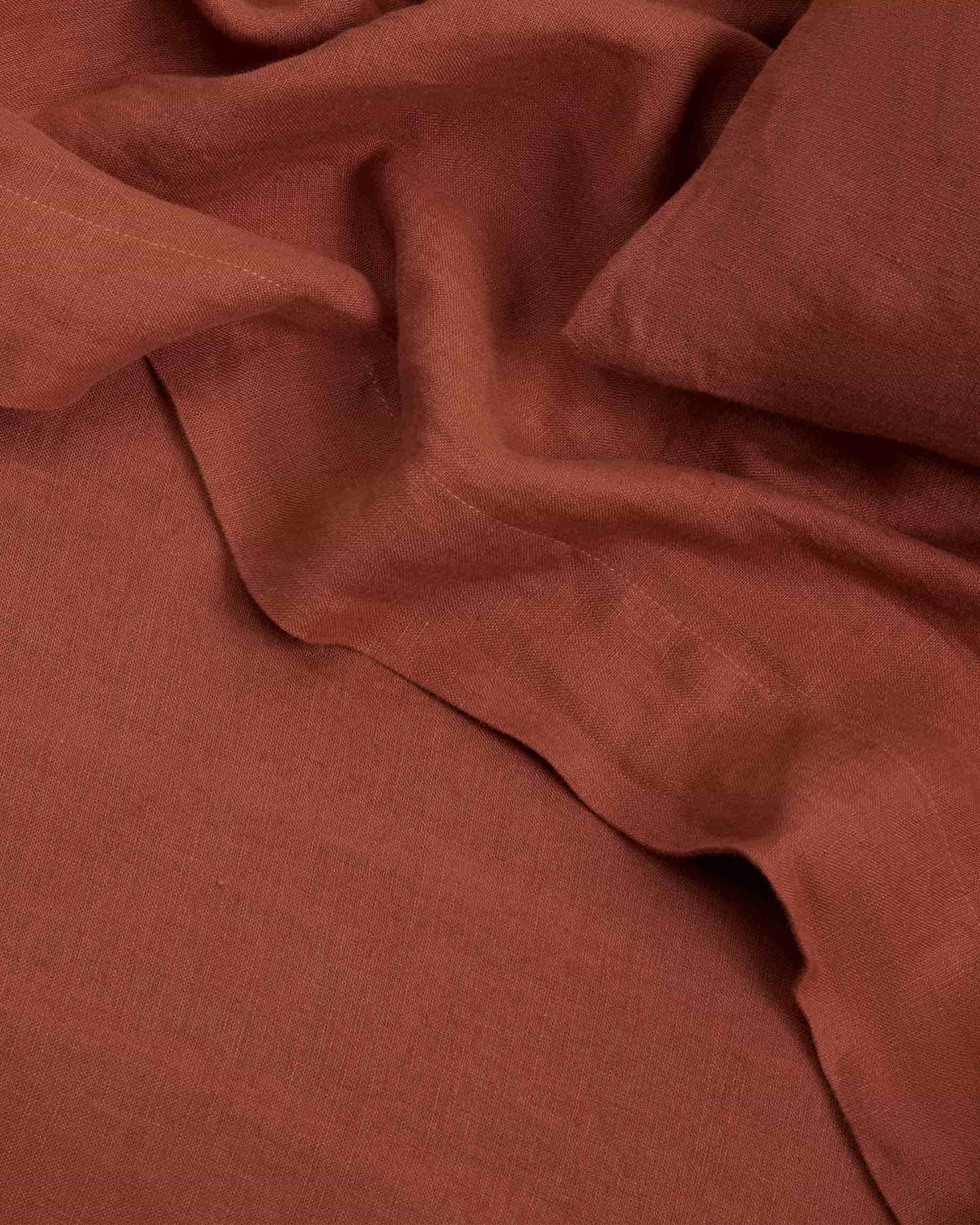 Classic Washed Linen Pillowcase Pair in Sienna - Image 2