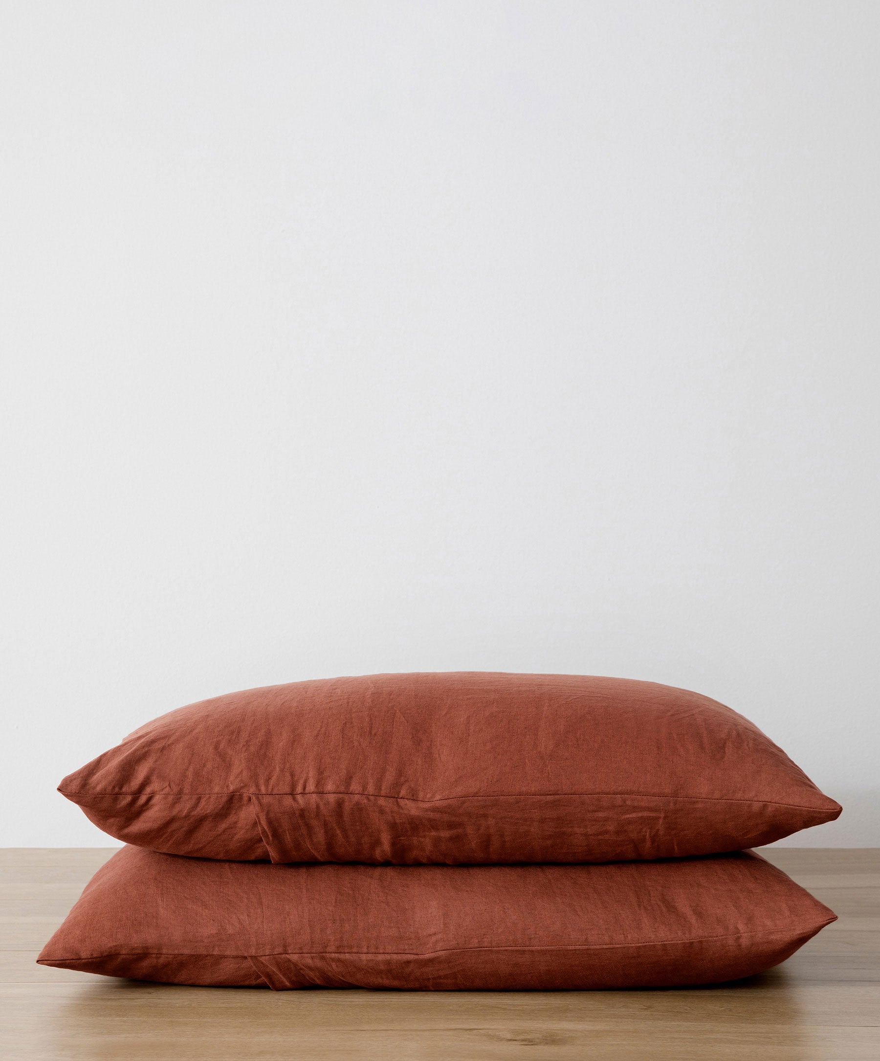 Washed Linen Pillowcase Pair in Sienna
