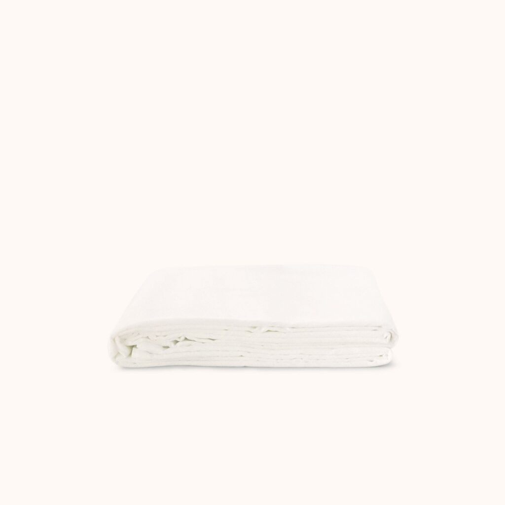 White Organic Cotton Percale Full/Queen Flat Sheet